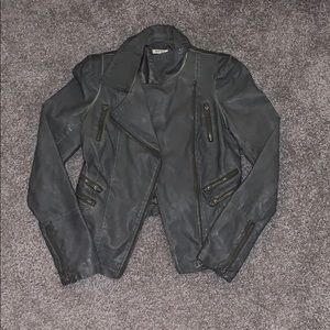 Green leather jacket!